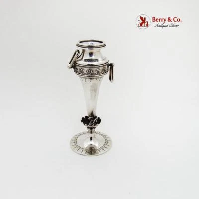 Jarrón Estético Brote Grabado Floral Fundido Pájaro Gorham Plata de Ley 1877 Foto 1 de 4