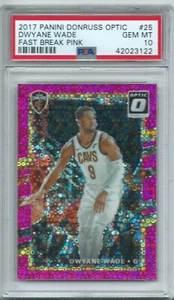 2017 DONRUSS OPTIC #25 DWYANE WADE PSA 10 GEM MINT FAST BREAK PINK SER. #12/20 - Picture 1 of 1