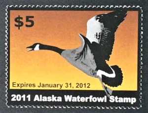 Estampilla de pato de Alaska 2011, AK27, ganso de Canadá de Sue Steinacher, como nueva casi nueva - Imagen 1 de 2