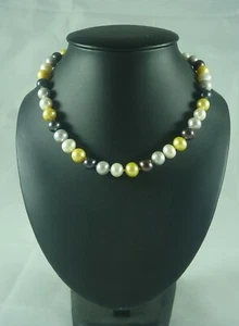 FABULOUS NEW UNUSED STRING OF FRESHWATER PEARLS MULTI COLOUR 9CT CLASP # 11308 - Picture 1 of 5