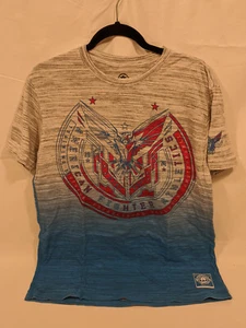 American Fighter Graphic T Shirt Men's L Blue/Gray Short Sleeve - Picture 1 of 8