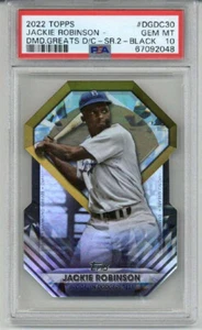 2022 TOPPS DIAMOND GREATS DIE CUTS SERIES 2 BLACK JACKIE ROBINSON PSA 10 LOW POP - Picture 1 of 2