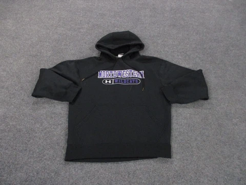 Northwestern Wildcats Hoodie Sweatshirt Adult S Black Pullover Logo Football Men Cover