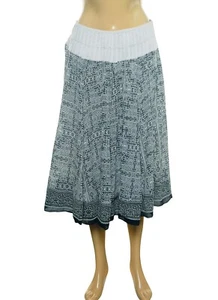 Joie Printed Skirt M 8 Women's Casual Flared Pleated Tiered Boho Midi NEW 38419 - Picture 1 of 6