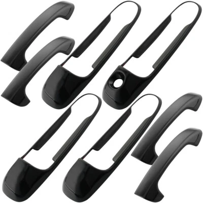 4X Cubierta de manija de puerta exterior negra brillante para Dodge Ram 3500 250 Jeep OH Foto 1 de 4