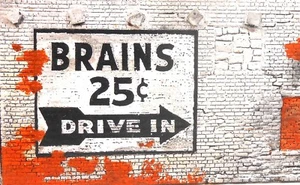 Downtown Deco HO Scale Building Von Eerie's Restaurant Brains! Happy Halloween - Picture 1 of 7