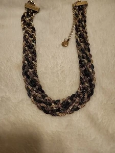 Dana Buchman Copper Tone Braided Mesh Necklace Chunky Rich - Picture 1 of 11