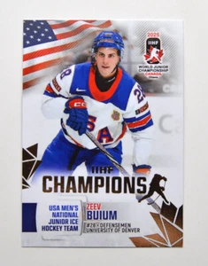 2025 BY Cards IIHF World Junior Championship USA #11 Zeev Buium - Picture 1 of 2