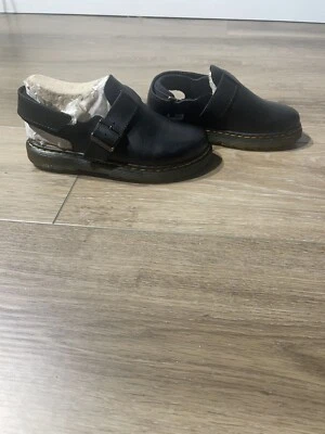 Dr Martens Jorge II Couro Preto Slingback Mules Youth Tamanho 1 Novo Sem Caixa - Imagem 1 de 4