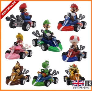 Super Mario Kart Nintendo Pull Back Racer Kids Go Kart Car Toy Action Figure UK - Picture 1 of 16
