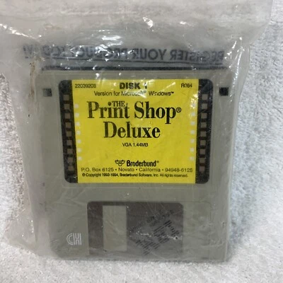 Vintage 1994 IBM Broderbund The Print Shop 1.44 3.5" Diskettes for Windows New - Image 1 of 4