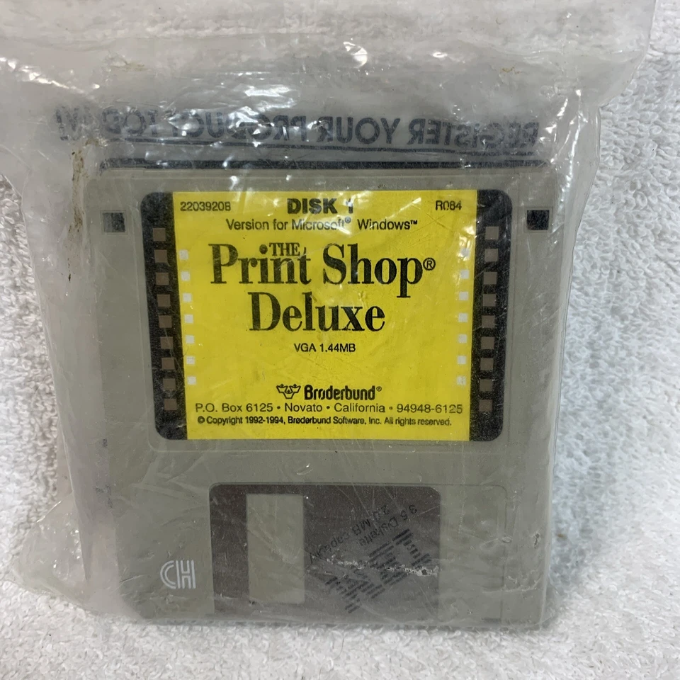 Vintage 1994 IBM Broderbund The Print Shop 1.44 3.5" Diskettes for Windows New - Image 1 of 4