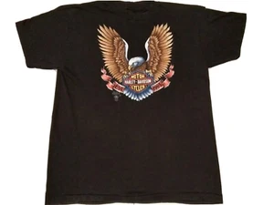 3D EMBLEM Harley-Davidson XL T-shirt Eagle Crater Lake OREGON Biker Tee VTG 1987 - Picture 1 of 9