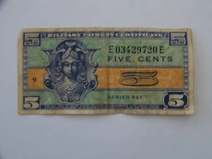 US Military Payment Certificate 5 Cents Serie 521 - Bild 1 von 2