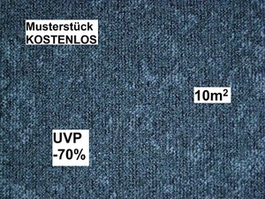 Teppichfliesen Blau B1 50x50 Schlinge 6,5mm 3,95€/Fliese 10m2 UVP 51€/m2 -70% - Bild 1 von 8