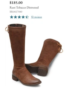 Born Rust Tobacco Brown Leather/Suade Knee High Womens Boots F33126 SIZE 8.5 - Picture 1 of 10