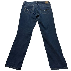 American Eagle Hi Rise Skinny Super Stretch Jeans Womens Sz. 10 Short Dark Wash - Picture 1 of 24
