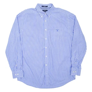 GANT | Herren Blau Weiß The Breton Langarm Nadelstreifen Hemd | Größe XL - Bild 1 von 2