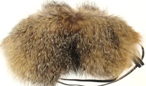 Fur Mask Grisfuchs fur Leather Mask Sleep Mask Eye Mask Wellness Erotic Natural - Picture 1 of 2