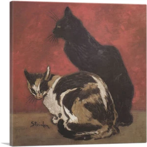 ARTCANVAS Cats 1910 Canvas Art Print by Theophile Steinlen - Picture 1 of 11