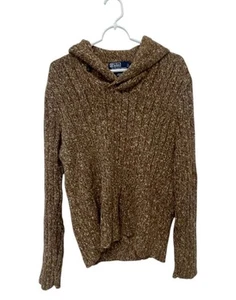 Polo Ralph Lauren Sweater Brown Mens M Linen Blend Knit Shawl Collar - Picture 1 of 6