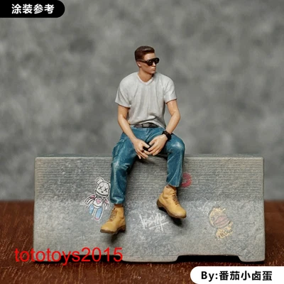 1/64 Off road handsome Boy Scene Miniature Figures Doll For Cars Vehicles Model - Image 1 of 4