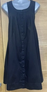 French Connection Black Cotton Dress Size 12 Uk Brand New - Picture 1 of 8