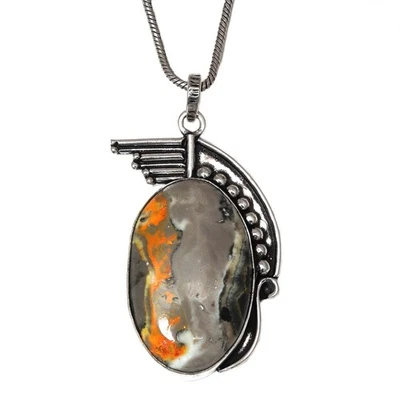 Collar de piedras preciosas de sodalita azul joyería hecha a mano 2,25" Foto 1 de 4