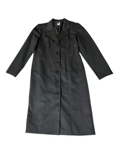 Vintage Harve Benard langer Blazer Mantel Wollmischung Damengröße 10 grau Knöpfe Arbeitskleidung - Bild 1 von 11