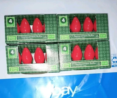 Holiday Time 16 Count C7 Replacement Bulbs Ceramic Red Incandescent Christmas - Image 1 of 3