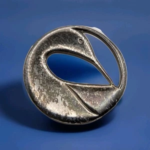 Vintage Kenneth Kantro Sterling Silver Loon Tie Pin 1986 3/4" Signed 925 Patina - Picture 1 of 8