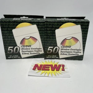 Nobility CD/DVD Window Sleeve Envelopes Bright White 4 7/8 x 5" 100 - Afbeelding 1 van 2