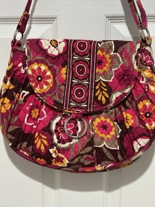 Vera Bradley Carnaby Saddle Up Crossbody Shoulder Bag Brown Pink magnetic Retire - Picture 1 of 8