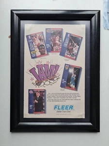 Fleer 1991 Basketball Card Original FRAMED ADVERT Toy POSTER A4 8X12" - Picture 1 of 3