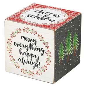 Peace Love Joy Quote Cube Pack of 2 Size 3 in SQ Seasonal decoration for home - Picture 1 of 1