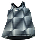 Women's Nike Dr-Fit Racer back Tank Top, Medium, Black, White &Grey, mesh back