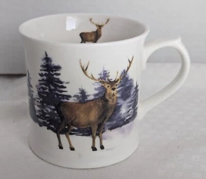COOKSMART Fine English China TAZZA DA TÈ CAFFÈ cervo cervo alce INGHILTERRA Winter Buck - Foto 1 di 7