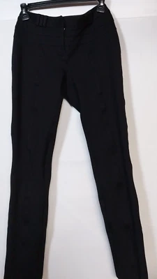 INC Solid Black Rayon/Nylon Skinny Leg Career Pants - Size 4 Inseam 31 - Image 1 of 4