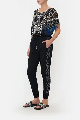 Camilla S 10-12 KNIGHT OF THE WILD Side Panel Embellished Jersey Pants NWT $499 - Image 1 of 4