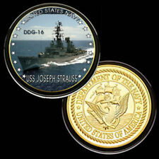 U.S. United States Navy | USS Joseph Strauss DDG-16 | Gold Plated Challenge Coin