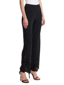 Jonathan Simkhai Womens Black with Crepe Laced Legs Pants NWT Sz 0 26 x 31 $675 - Picture 1 of 10