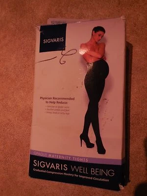 MALLAS DE COMPRESIÓN MATERNIDAD OPACAS NEGRAS MISS SIGVARIS B1 MEDIANAS $65 Foto 1 de 4