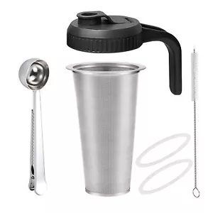 6-teiliges Set Cold Brew Einmachglas Kaffeemaschine Zubehör, 32 Unzen breite Öffnung Mason J... - Bild 1 von 7
