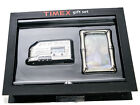 TIMEX:ANTIQUE PICTURE FRAME & TRAIN ENGINE COLLECTABLE LCD QUARTZ MINI-CLOCK 