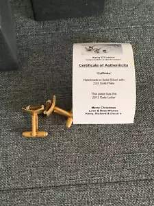 Kerry O'Connor Men's 22ct gold plated Cufflinks - Picture 1 of 8