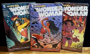 ONE-of-KIND Set SIGNED SKETCH Hardcover WONDER WOMAN The New 52 Vol 1 2 3 HC 1st - Picture 1 of 15