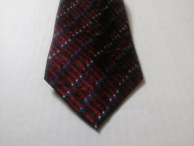 Corbata Puritan para hombre a rayas rojas 100 % seda Foto 1 de 4