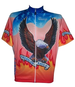 USA BIKE JERSEY EAGLE USA FLAG BIKE SHIRT SIZE M BIKE JERSEY AMERICAN EAGLE - Picture 1 of 2