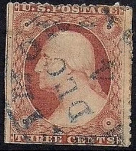 US scott #25 - 3¢ Washington 1857- First Perf. CV: $125 - Picture 1 of 1