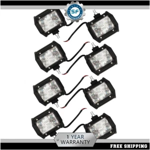 For Off-Road Tractor 4WD 8X 4inch 18W LED Work Light Bar Spot Flood Beam Lights - Picture 1 of 14